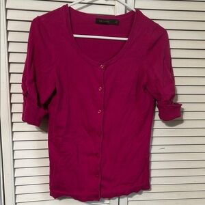 The Limited Fuchsia Button Down Sweater